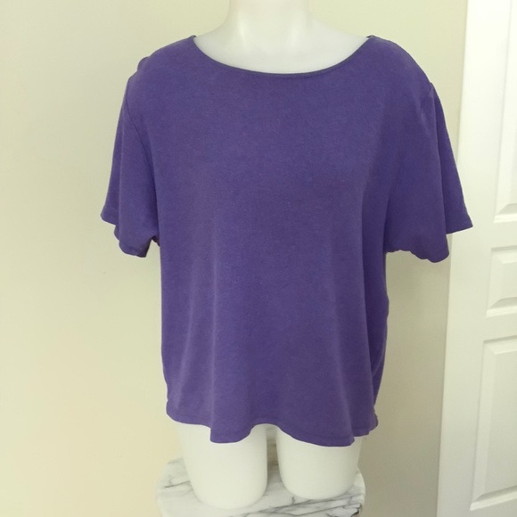 Eileen Fisher purple tee fits XL-1X - Picture 6 of 11